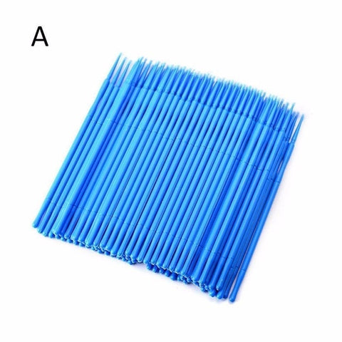 100pcs Disposable Colorful Cotton Swabs Eyelash Brushes Cleaning Swab Hot Natural Eyelashes Remover Tattoo Microbrush Kit
