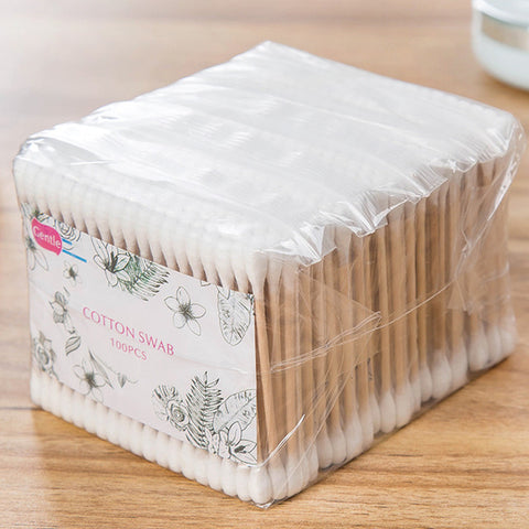500pcs Double Head Cotton Swab Women Makeup Cotton Buds Tip for Medical Wood Sticks Nose Ears Cleaning Health Care Tools