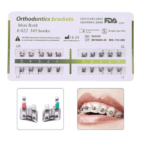 1 Set Metal Bracket Orthodontic Bracket Dental Gauge Locator Teeth Mini Durable Alignment Accurate Design of Low Friction Groove
