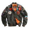 2016 Men Black Top Gun Leather Pilot Jacket Real Sheepskin Short Plus Size XXXL Men Winter Military Russian Coat FREE SHIPPING