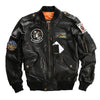 2016 Men Black Top Gun Leather Pilot Jacket Real Sheepskin Short Plus Size XXXL Men Winter Military Russian Coat FREE SHIPPING
