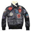 2019 Lovers TOP GUN Genuine Leather Pilot Jacket Wool Collar Real Thin Sheepskin Leather Pilot Coat Plus Size 5XL Can Customized