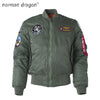2018 Top Gun Thick Winter Bomber Flight Ma-1 Jacket polar embroidery stylish streetwear quilted lining puffer letterman for men